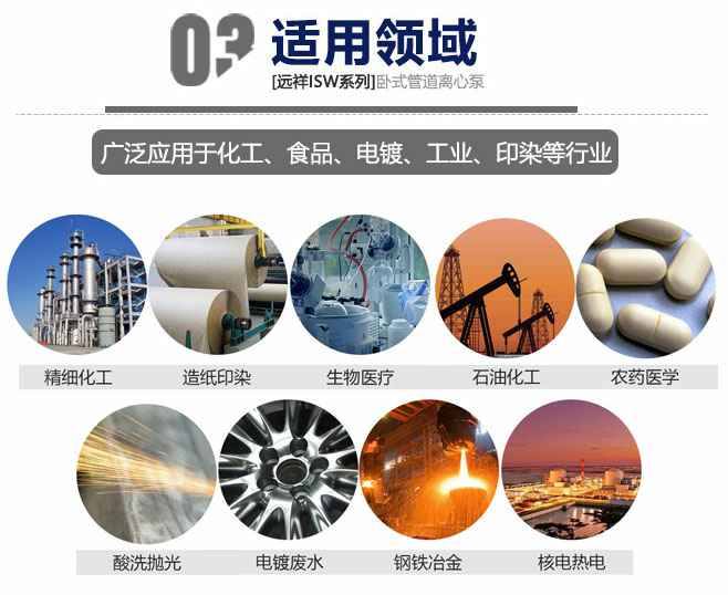 ISW型单级卧式离心泵产品用途 ISW型单级卧式离心泵产品用途